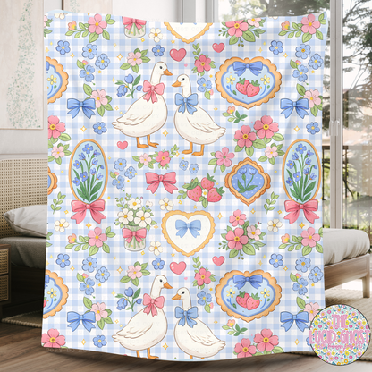 Floral Geese Mink Fleece Material Pre-Order (Please read description)